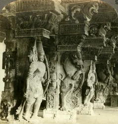 Pillars of a Hindu Temple, Madurai, India