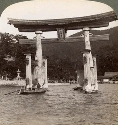 Sacred Torii Gate Rising from the Sea, Itsukushima Shrine, Miyajima Island, Japan