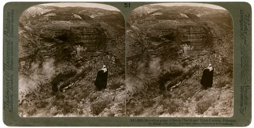 The Gorge of Brook Cherith and Elijah Convent, Palestine