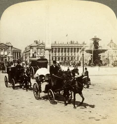 The Obelisk and Fountain, Place de la Concorde, Paris, France, 19th Century