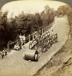 Women working on the Darjeeling Highway, India