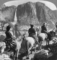 Yosemite Falls, from Glacier Point Trail, Yosemite Valley, California, USA