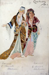 Costumes for the Women of the Harem, from the Opera Oberon, by Carl Maria von Weber