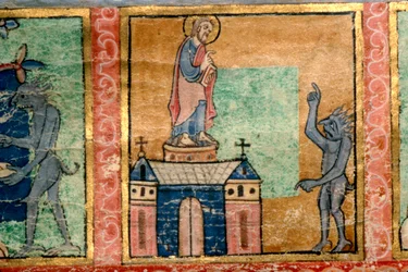 Detail from a Psalter, Temptation of Christ