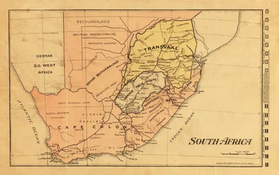 1899 map of South Africa during Second Boer War