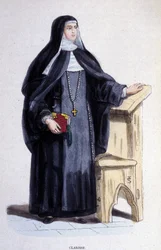 A Clarisse, a religious of the Order of St. Clair founded in the 13th century