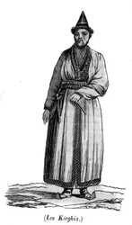 A Kyrgyz in the 19th century. Turkic people who lived since antiquity, the middle Yenissei valley