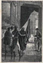 A deputation of Carbonari, the nationalist secret society, is presented to Ferdinand I of the Two Sicilies (previously Ferdinand IV of Naples), 1820