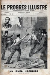 A homicide duel - On 1 March 1895, a duel with the épée between two members of the Committee of French Africa, who were previously good comrades, Alfred Le Chatelier and Hippolyte Percher, alias Harry Alis, and this