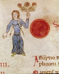Allegoric representation of the month of August