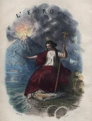 Allegory of Europe - engraving from “Usi e Costumi di Tutti i Popoli dell