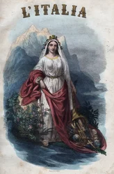 Allegory of Italy - engraving from “Usi e Costumi di Tutti i Popoli dell