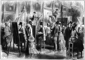 Amateur painters at the Louvre Museum