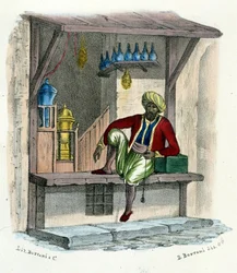 An Arab Salesman, Engraving Around 1850