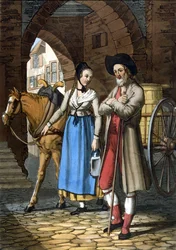 Anabaptists of Basel. 19th century. Lithography