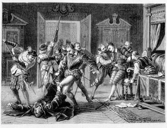 Assassination of Henry III (1551-1589) by Jacques Clément in 1589