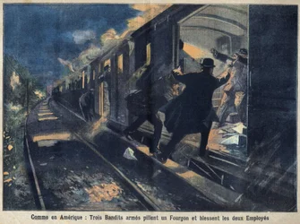 Bandits Attacking a Train, France