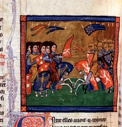 Battle of Warriors on Horseback against Amazons