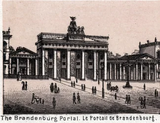 Berlin, Germany: view of the Brandenburg Portal. The world illustrates 168 views. Undated (end 19th century)