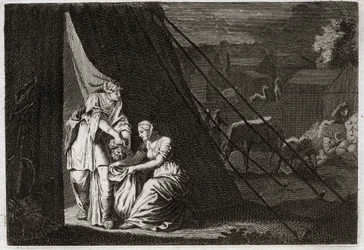 Bible of Royaumont, Old Testament: Death of Holofernes. Judith cuts off Holofernes