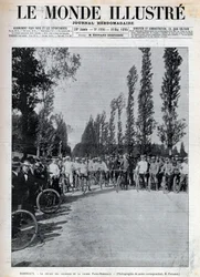 Bordeaux - the start of the Paris-Bordeaux race - cover of “The Illustrous World” of 1895