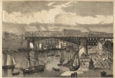 Brest - the large swing bridge in 1864 - National Bridge - swing bridge