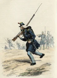 Carabiniers of the Orleans hunters of the French army, created in 1840 and sent to Algeria in 1841, In 