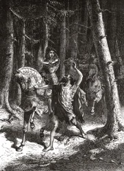 Charles VI (in his madness) in the forest of Le Mans - in 
