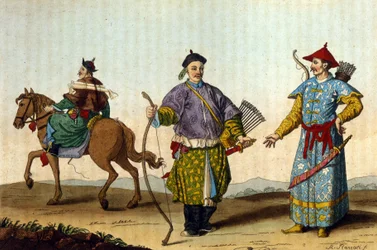 Chinese military mandarins of different eras - in 