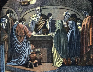 Christian in the Catacombs Celebrating Easter, Illustration from 