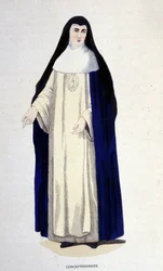 Conceptionist. Engraving from an album on religious orders, Paris