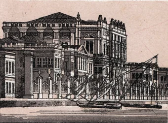 Constantinople, Turkey: view of the Imperial Palace at Dolma Baggsche