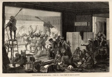 Servants Cleaning a Large House for New Year