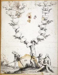 Couple with Children at the Foot of a Virgin Family Tree