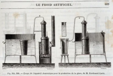 Cutting of the domestic equipment for the production of ice, by Ferdinand Carre - in 