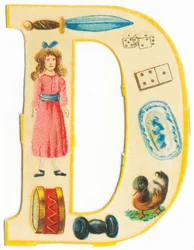 D: Dagger, Doll, Dice, Domino, Drum, Dish, Dumbbell, Duck