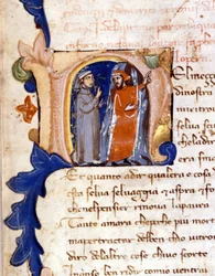 Dante and Virgil at the Entrance of Hell. (Lettrine 