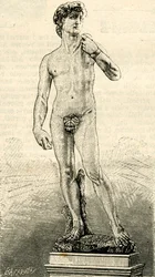 David, by Michelangelo Buonarroti, Piazza della Signoria, Florence, Tuscany, Italy