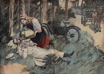 Death of Grand Duke George Alexandrovich of Russia (1871-1899), a Abbas Tuman (Caucasus) - engraving from 