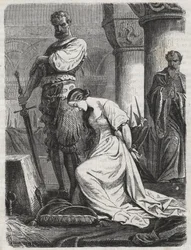 Death of Katherine Howard, Wife of Henry VIII, engraving, 1864 - Catherine Hovard or Catherine Howard (Katherine or Katheryn)
