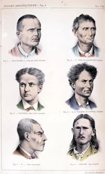 Different types of criminals represented in the criminological study “The Criminal Man” (L