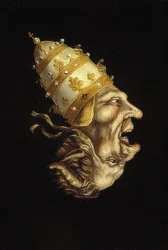 Double Portrait with Pope and Devil (Reversal Image). Around 1600