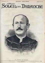 Dreyfus case: portrait of Alfred Dreyfus after his degradation during the Rennes trial. Engraving in Le sun-du-dimanche, August 13