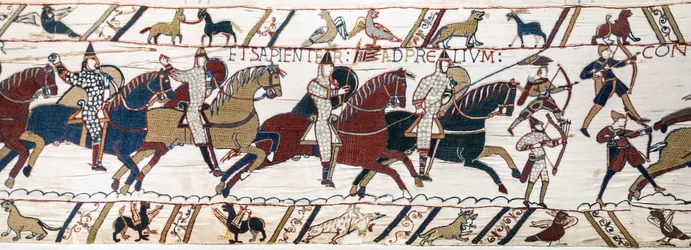 Duke William Encourages His Troops to Prepare Themselves for the Battle Against the English Army, Bayeux Tapestry