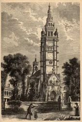 Eglise Notre Dame de Croaz Batz a Roscoff - Finistere - Brittany - engraving in 