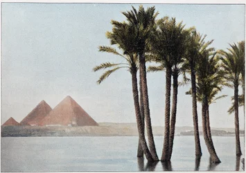 Egypt: the flood Nile and the pyramids of Giza