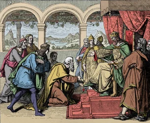 Emperor Frederic I Barbarossa on his second trip to Italy in 1158