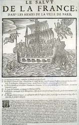 Engraved wood. Mazarinade political pamphlet: 