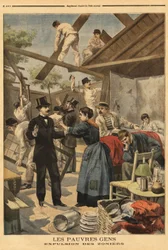Expulsion and element of the barracks set up on the military zone at the Gentilly gate. Illustration in Le petit journal 23/06/1895.