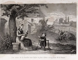 Family care will make the most expensive occupation of the woman Mother of Family in the countryside - engraving